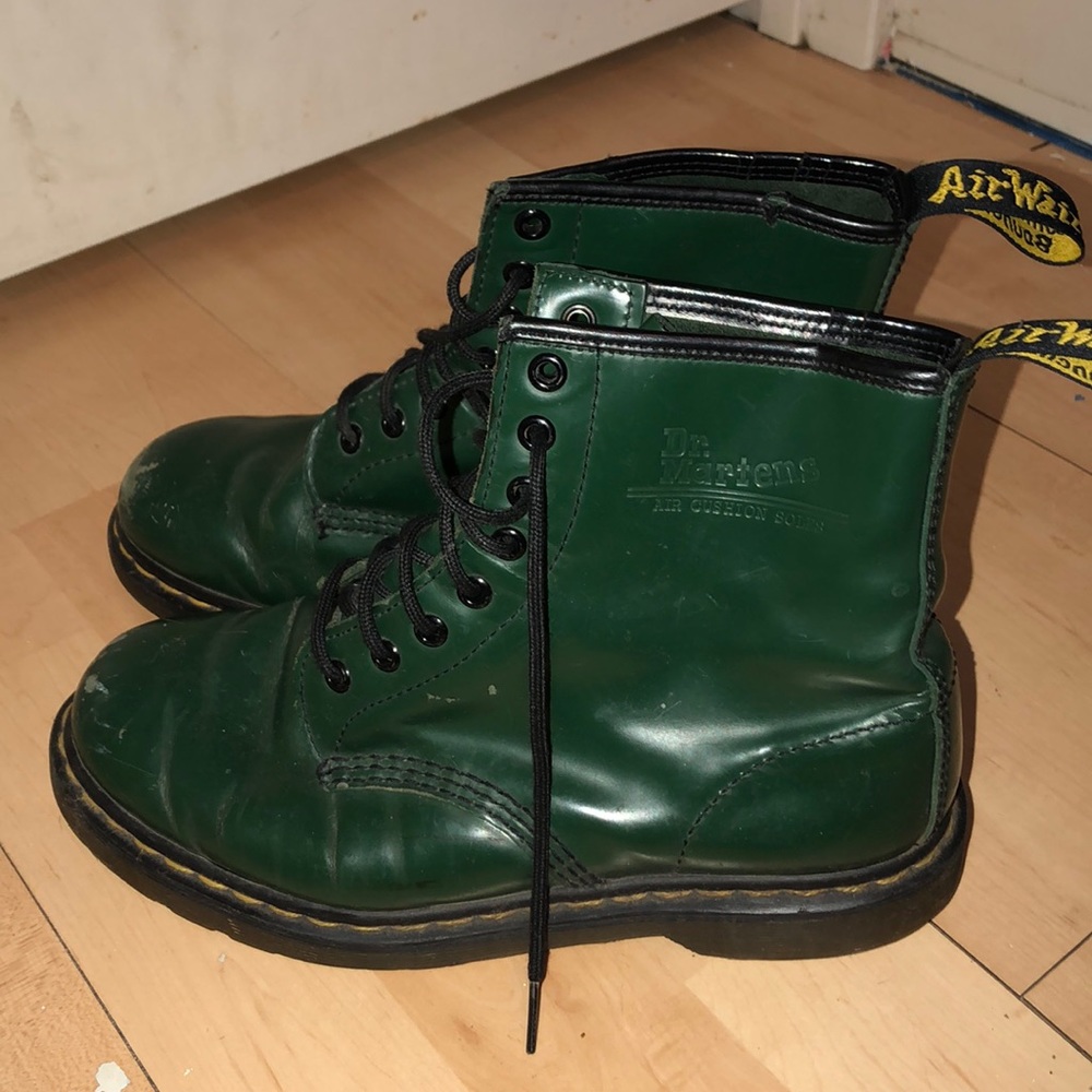 GREEN doc marten boots! Size 39 (8-9)